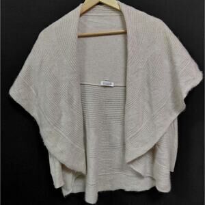 KINROSS CASHMERE Cardigan Beige Women Solid Knit 100% Cashmere Size S